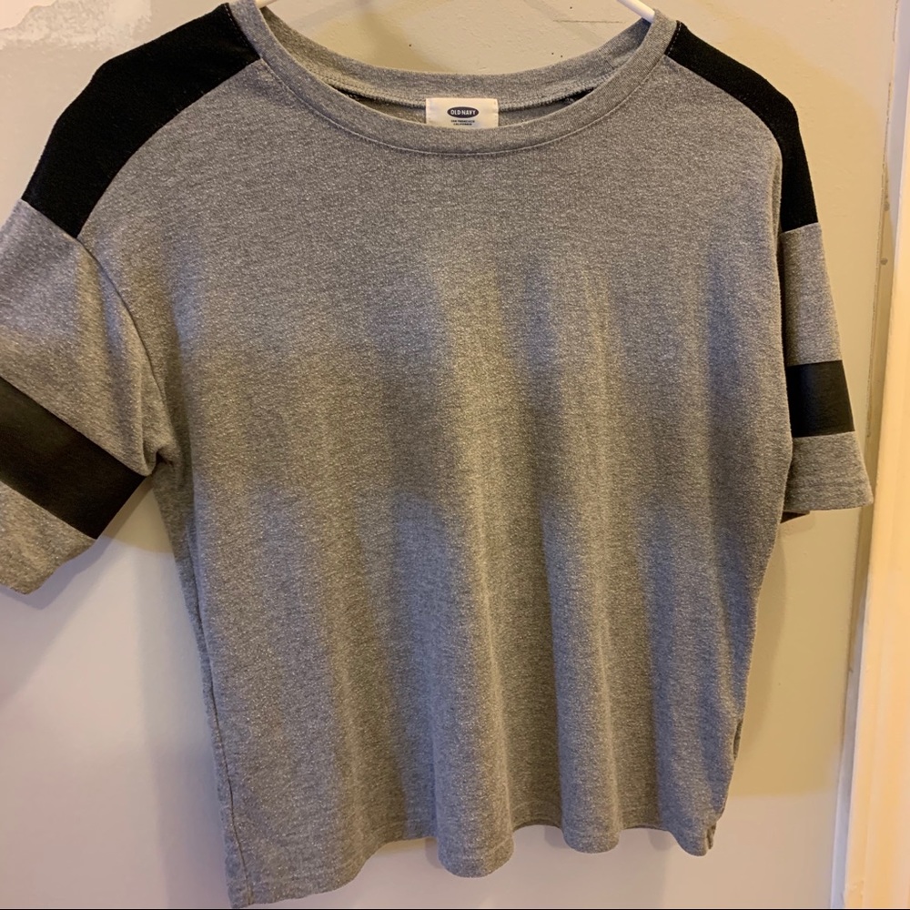 soft grey and black tee shirt